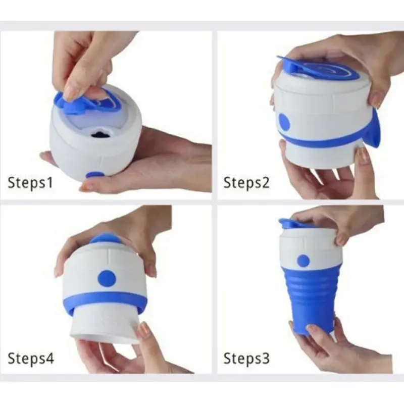 Water Bottle Folding Portable Reusable Silicone Sports Travel Coffee Drinking Cup Fitness Drinkware