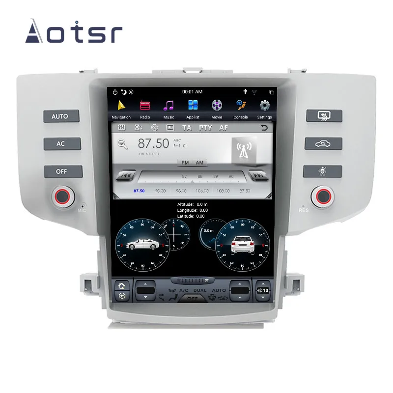 Cheap Aotsr 12.1“  Vertical screen Android 8.1 Car DVD Multimedia player GPS  For Toyota REIZ 2005-2009 built-in carplay stereo Wifi 5