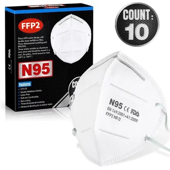 

50Pcs Face Mask Anti Dust Bacterial Mask 5-Layer PM2.5 Dustproof Protective 95% Filtration Mouth Muffle Cover