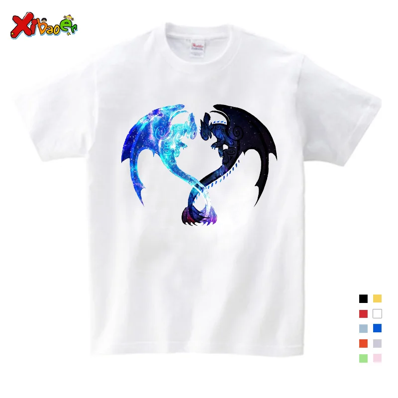 

100% Cotton Pocket Toothless T-shirt Cute Tops Cartoon Tees Short Cartoon Shirt Boys Summer Clothes Kids Funny Clothes Shirt