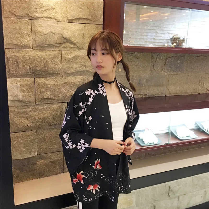 Женские топы лето японские модные Кимоно Одежда для пар Obi Yukata женское пляжное кимоно Boho Haori кимоно Japones FF2426