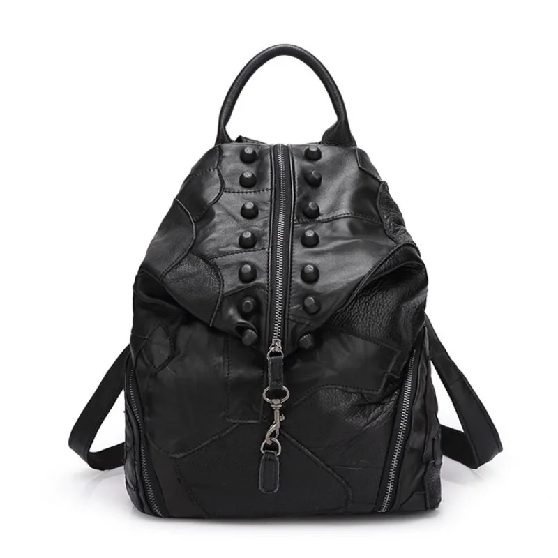 Сумка для женщин, роскошная, настоящая, Mochila Mujer Cuero Genuino Torebki Damskie Zamszowe Sk Rzne Darmowa Wysy Ka - Цвет: Черный