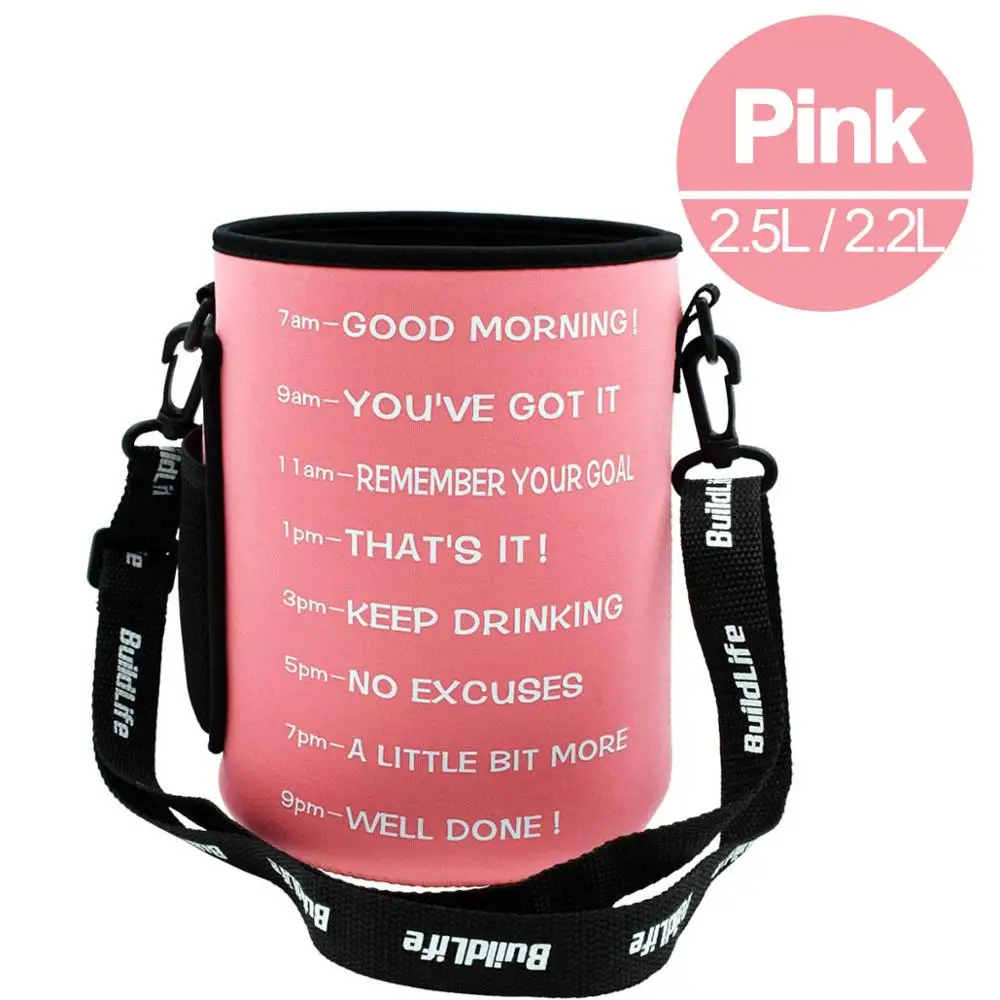 2.2L 2.5L Pink Сумка рукав набор крышка бутылки Перевозчик дайвинг ткань с плечевым ремнем сумка подходит для 3.78L галлон бутылки - Цвет: 2.2L 2.5L Pink