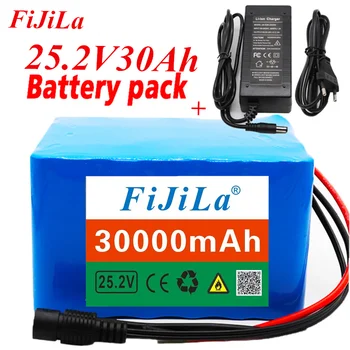 

6S6P 24V 30Ah 25.2V lithium battery pack batteries for electric motor bicycle ebike scooter wheelchair cropper with BMS+ charger