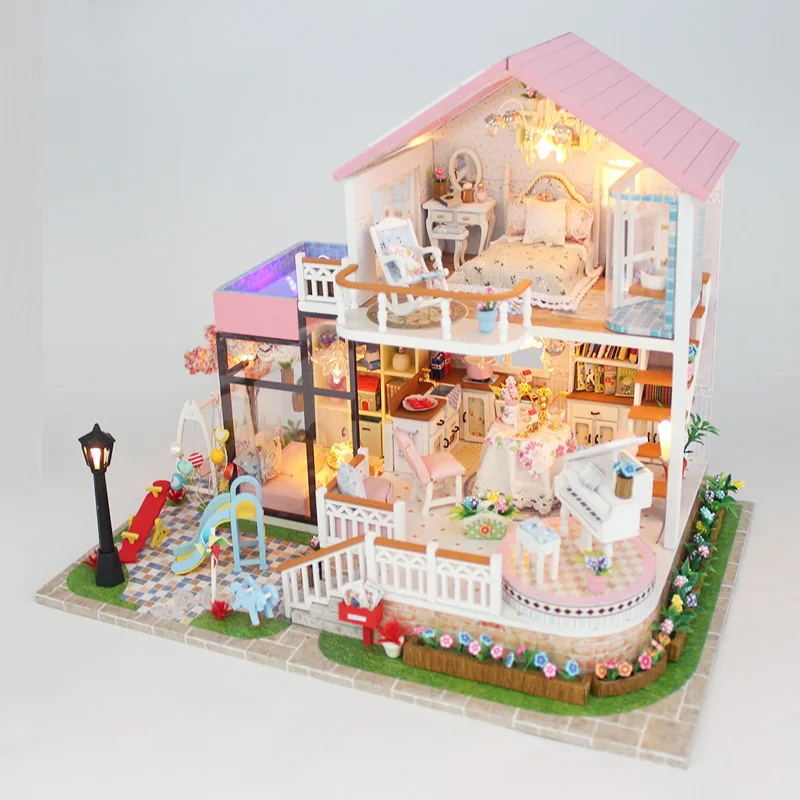Звезда Светлячок ручной работы кукольный дом мебель игрушка 3D Diy кукольный домик сборные наборы миниатюрные кукольные домики деревянные игрушки для детей подарок