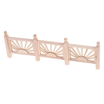 

Dollhouse Mini Balcony Fence 1:12 Doll House Miniature Wooden Guardrail Balustrade