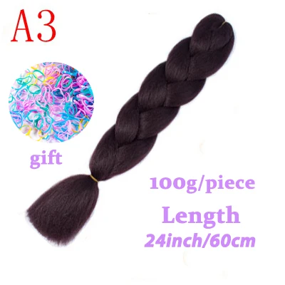 Hair Braid Synthetic Hair Extensions Jumbo False Braid Ombre Braiding Hair Pink Grey Blue Color Kanekalon - Цвет: 1B/30HL