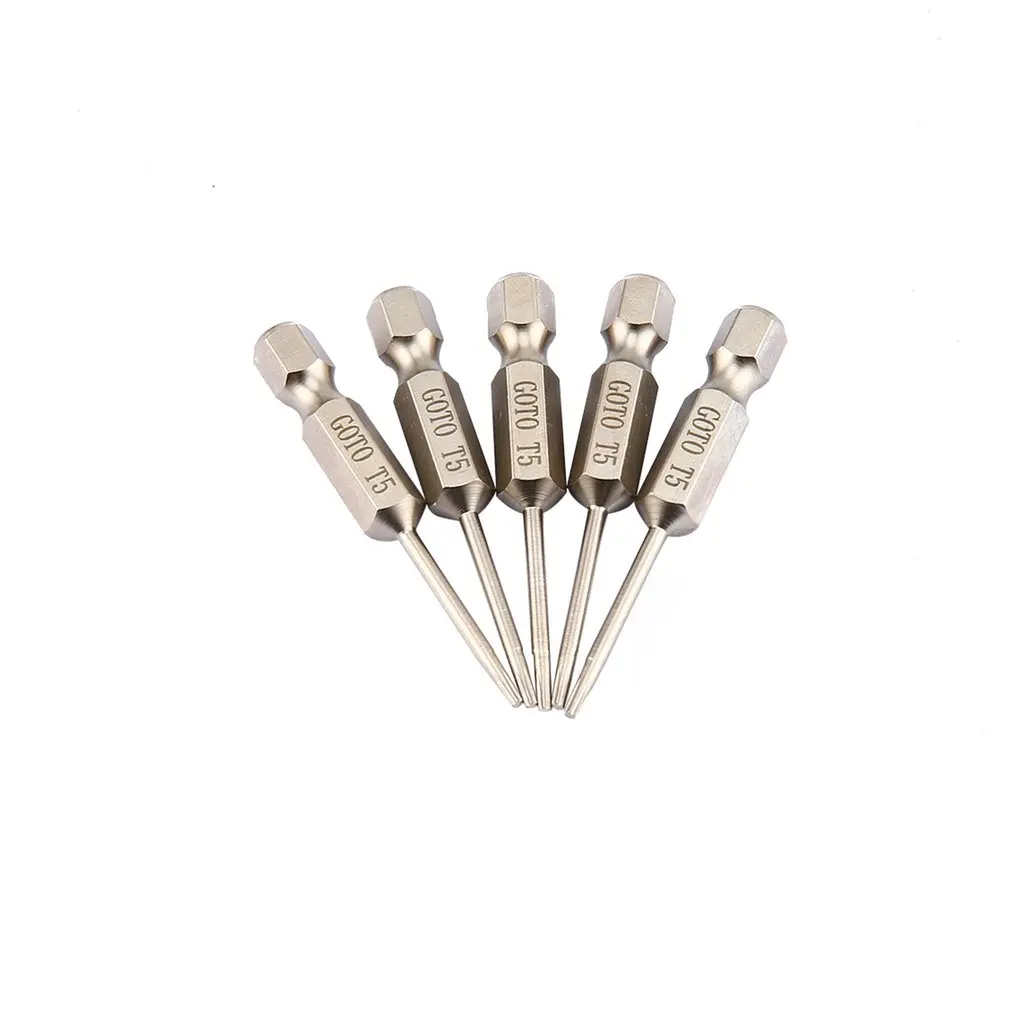 5 шт. отвертка Torx из легированной стали 50 мм длиной 2,0 магнитные бытовые инструменты для ремонта, отвертка, набор сверл