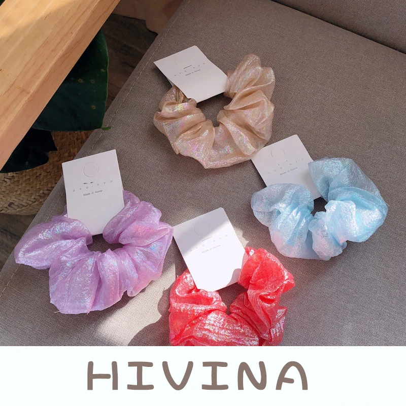 

Free shipping fashion candy pearlescent women scrunchies ins girl's hair bands Ponytail Holder Hair accessories