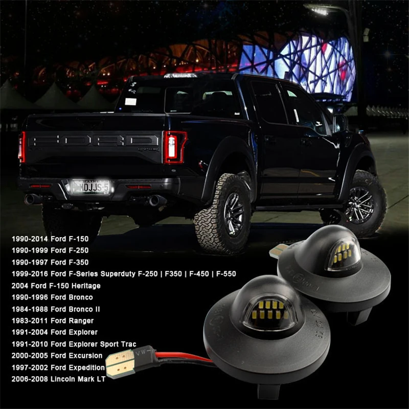 2 шт. светодиодный автомобильный номерной знак для Ford 1990- F150 для Ford F250 F350 Ranger Explorer пикап авто светодиодный фонарь