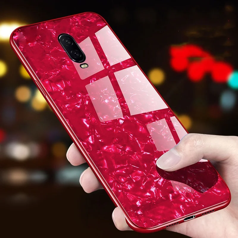 Шикарный чехол из закаленного стекла для Oneplus 7 Pro 6 T Жесткий Чехол милые чехлы