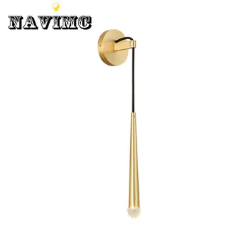 

Modern Luxury Gold Wall Lamps Led Mirror Lights Nordic Water Drop Crystal Wall Sconce for Bathroom Bedroom Luminaire Home Decor