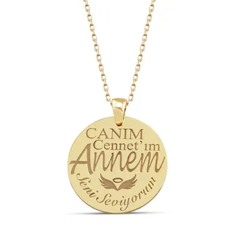 

Dear Mom Inscribed Silver Plate Necklace DN235