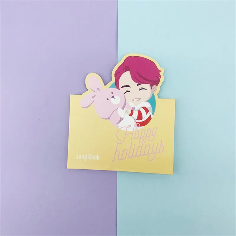 KPOP 8 шт./компл. KPOP Bangtan мальчики Рождество аниме JUNG KOOK JIMIN JIN SUGA открытка подарки карта душа Persona - Цвет: JUNG KOOK
