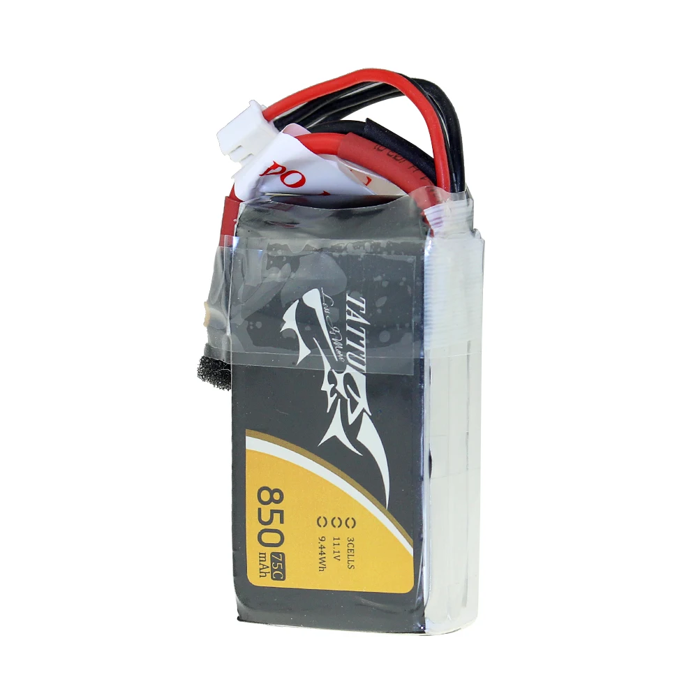 Tattu LiPo аккумуляторная батарея 850mAh 11,1 V 14,8 V 75C 3S 4S для RC FPV гоночный Дрон Квадрокоптер