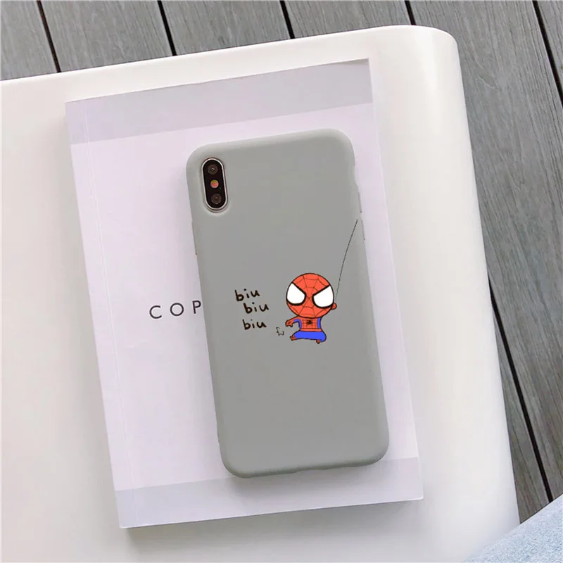 Чехол для телефона с мультипликационным принтом Marvel Человек-паук для samsung Galaxy Note 10 S10 S10e S9 S8 S7 S6 Plus Lite edge Мягкий силиконовый чехол - Цвет: Spider 3Gray
