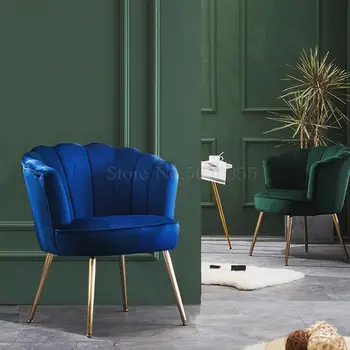 

Light luxury fabric single sofa living room balcony bedroom small apartment simple modern lounge chair