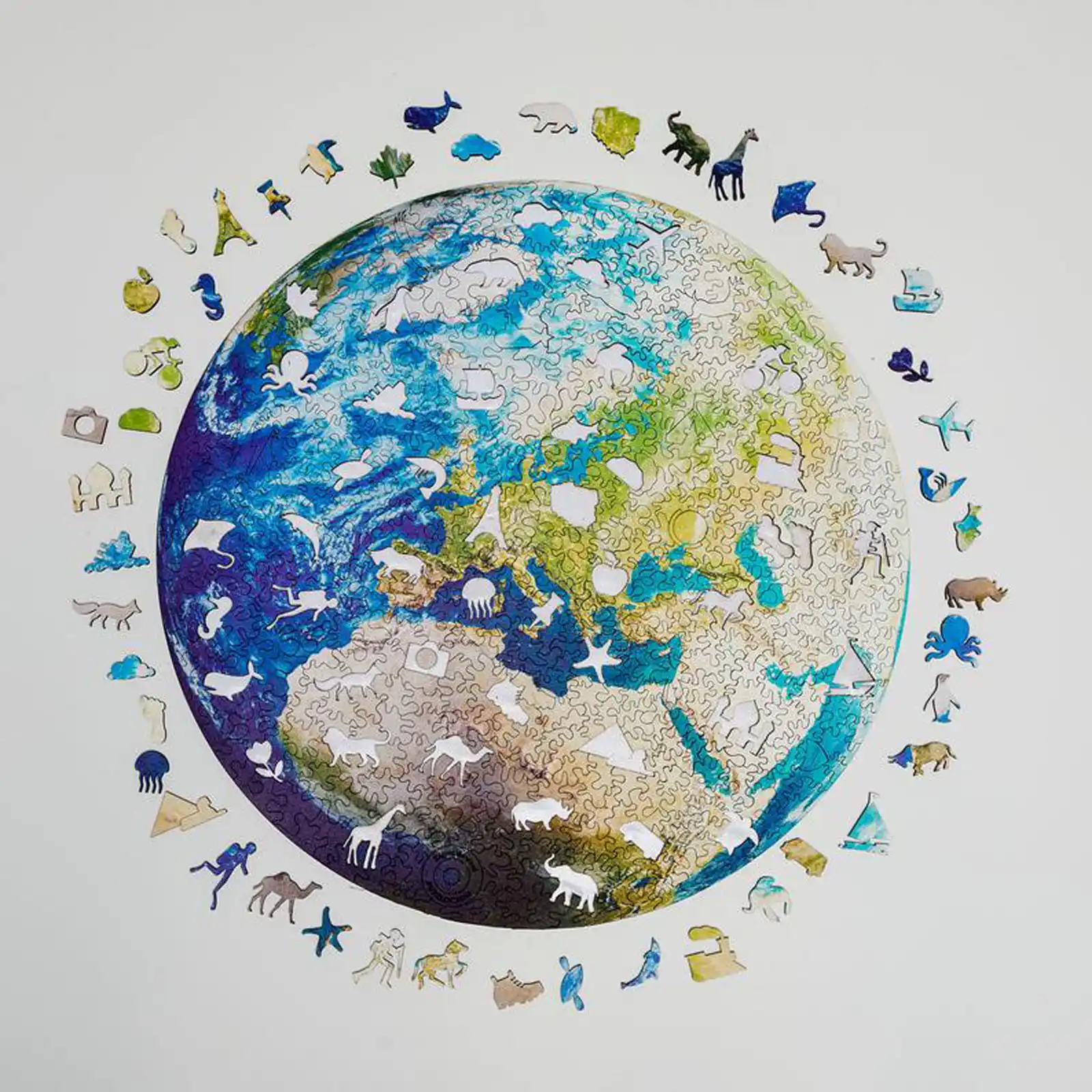 地球パズル組立困難ジグソーパズルパーティーゲーム家族協力子供親子の対話のおもちゃ Derevyannye Pazly Puzzles Aliexpress