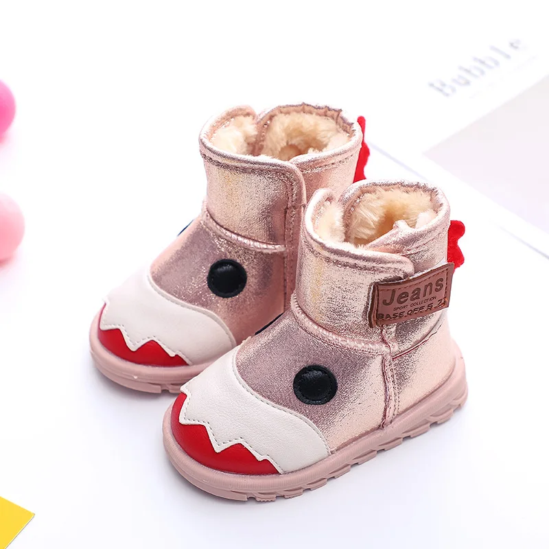 Sinered; сезон осень-зима; детская хлопковая обувь для мальчиков и девочек; модные бархатные теплые детские зимние ботинки с изображением маленьких монстров