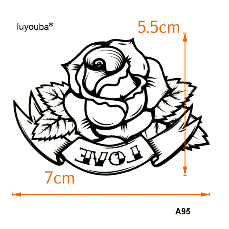 Liebe Rose Blume Wasserdicht Temporäre Tattoos Männer Tatuajes Temporales Glitter Tattoo Hülse Tatoo Henna Tatuagem Kunst Tattoo – Detail 2