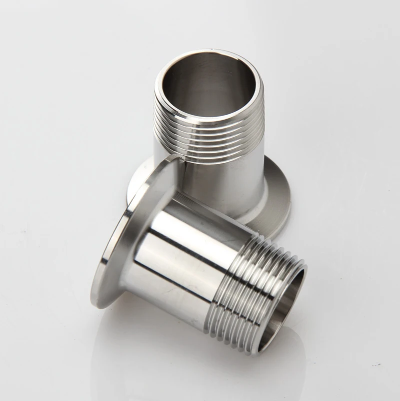 Pipe Fitting 304 Stainless Sanitary Male Thread Pipe Adapter Coupler 3/8" 1/2" 3/4" 1" BSP 1.5" 2" Tri Clamp Ferrule 50.5mm