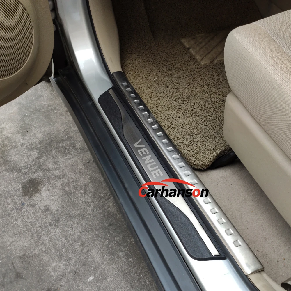 For Auto Styling Accessories Hyundai Venue Door Sill Stainless Steel Sticker Trim Car Plate Protector Cover Guard