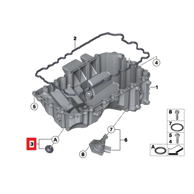 Substituição 11137605018 da tomada de dreno de óleo do motor de carro de 6 pces para-bmw e84 f33 f10 z4