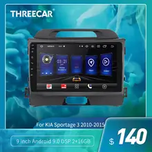 Threecar 2din Android 9 Ouad Core PX6 автомобильный Радио стерео для KIA Sportage 3 2010-2015 GPS Navi Аудио Видео плеер Wifi HDMI TPMS(China)