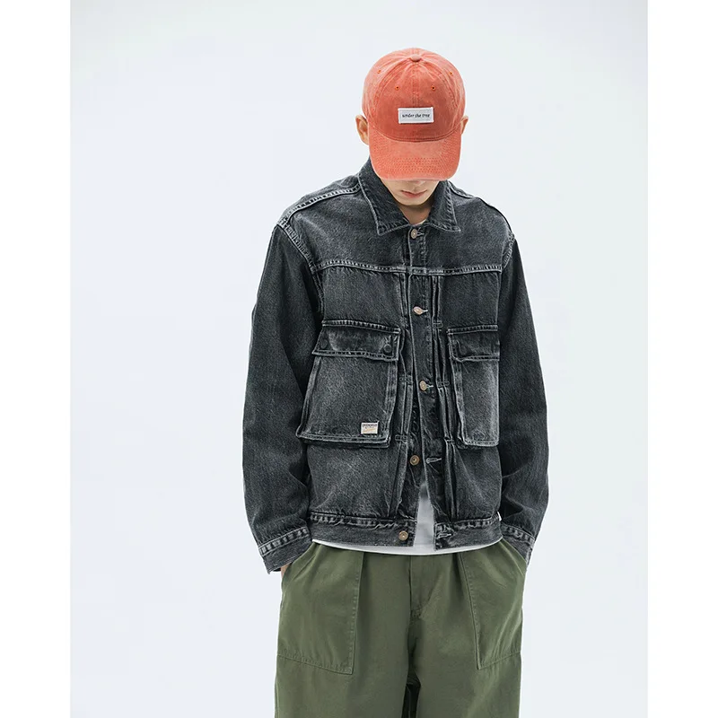 

City Where the Product 2020 Spring New Style Lok American Workwear Denim Jacket Multi-pockets Popular Brand Men'S Wear
