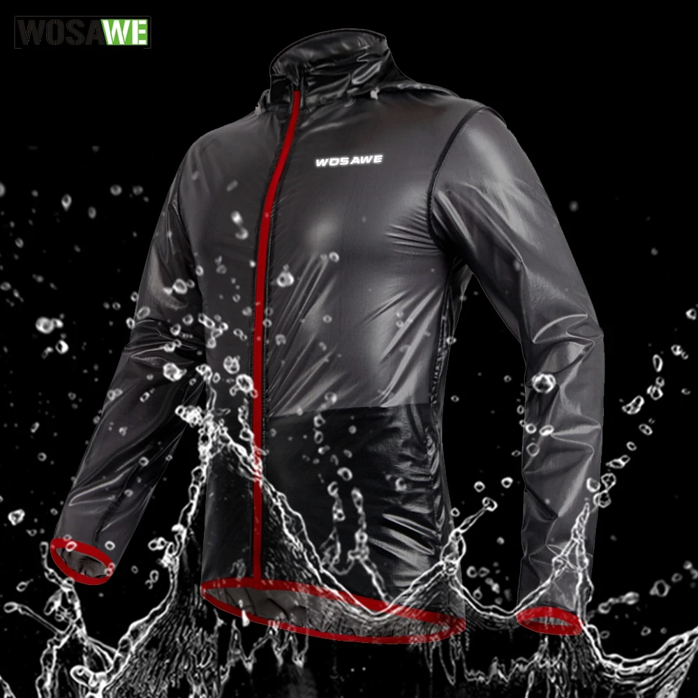 Дышащий дождевик WOSAWE для велоспорта Мужская водонепроницаемая Ультралегкая