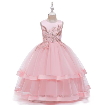 

Flower Girl Dress Skirt Long Dress 2019 New Girl Wedding Party Exchange Dress Ball Beauty round coallr Sexy Dress Skirt