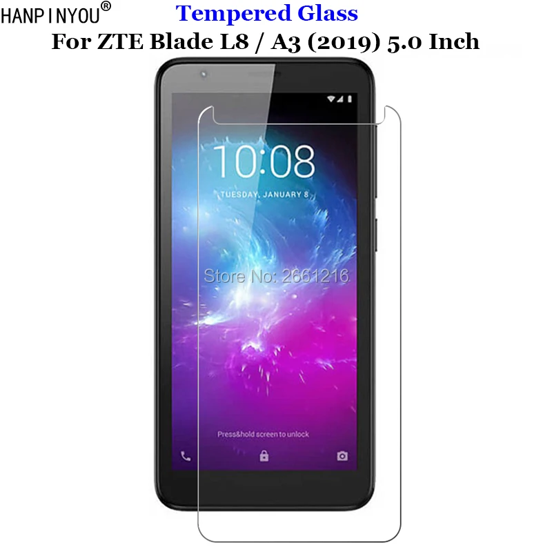 

For ZTE Blade L8 Tempered Glass 9H 2.5D Premium Screen Protector Film For ZTE Blade A3 (2019) 5.0"