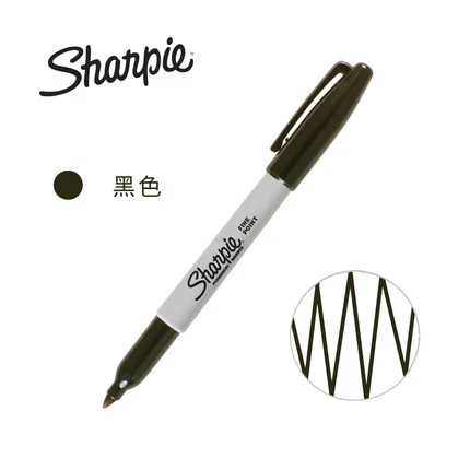black 1 шт. Sharpie 31993 экологически чистый мелкий точечный Перманентный маркер 1 мм беспыльный маркер 21 цвет на выбор - Цвет: black