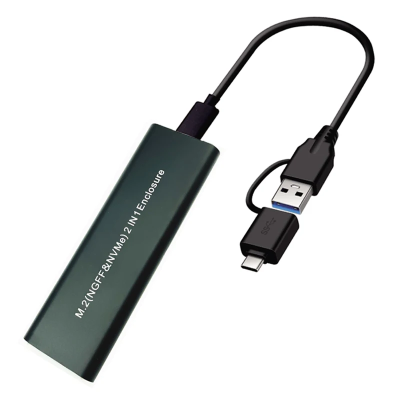 

Чехол M.2 NVME SSD на USB 3,1, 10 Гбит/с, двойной протокол M2 NVMe, PCIe NGFF SATA M2 NVMe, адаптер корпуса с OTG для M.2 SSD