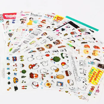 

6pcs Cute Cartoon Stickers Kawaii Washi Tape Stickers Paper Adhesive Sticker For Kids DIY Scrapbooking Albums Supplies