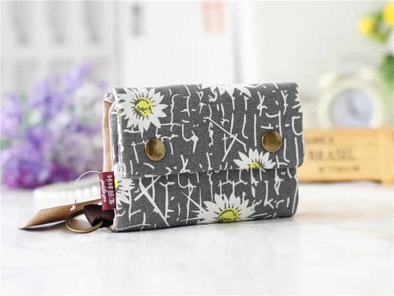 Handmade Three-Fold Fabric Wallet - Multi-Function Zipper Purse for Teens and Adults