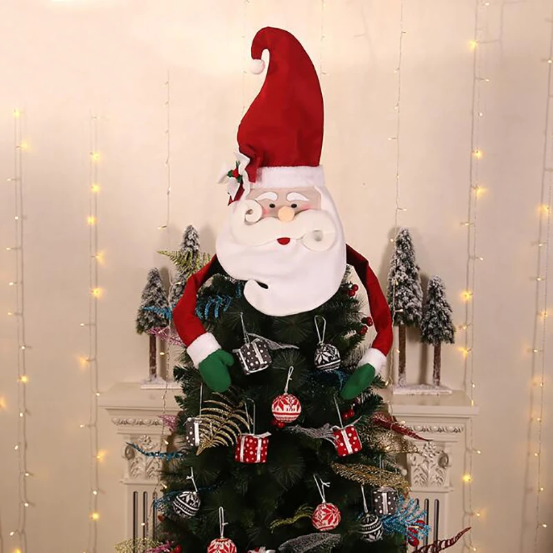 Christmas Tree Topper Home Decoration Gift Big Cover Snowman Hat Tree  Ornament Christmas Tree Party Decoration - Christmas Tree Toppers -  AliExpress
