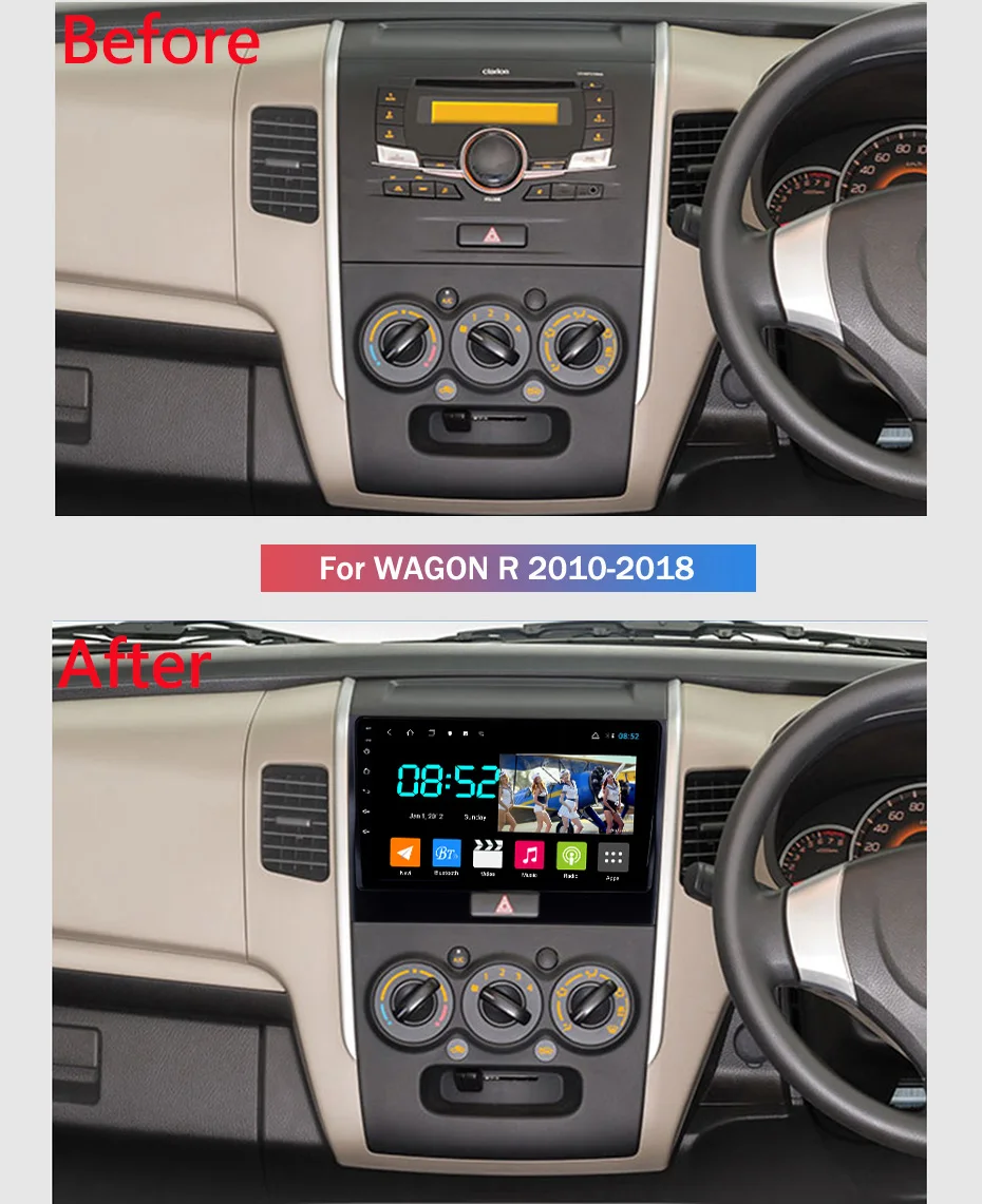 Android 8,1 автомобильный DVD 1din мультимедиа Navi система для Suzuki WAGON R 2010- Автомобильный gps навигатор головное устройство BT SWC wifi