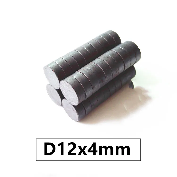 

50pcs/lot Y30 Disk Ferrite Magnet 12*4 mm Permanent magnet 12mm x 4mm Black Round Speaker magnet 12x4 mm