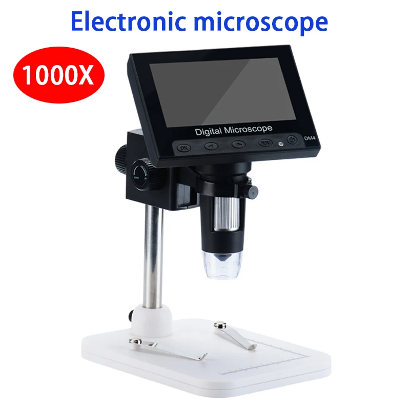 Best 1000X Electronic Video Microscope 4.3 Inch HD Display Digital Microscope Phone Repair Magnifier USB Microscope