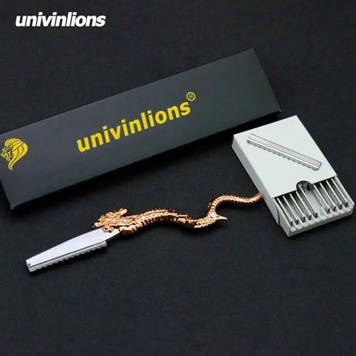 Univinlions dragon Бритва для укладки волос прореживающая бритва Парикмахерские ножницы прямые салонные парикмахерские бритвы для стрижки волос Парикмахерская - Цвет: B-1-C10blades