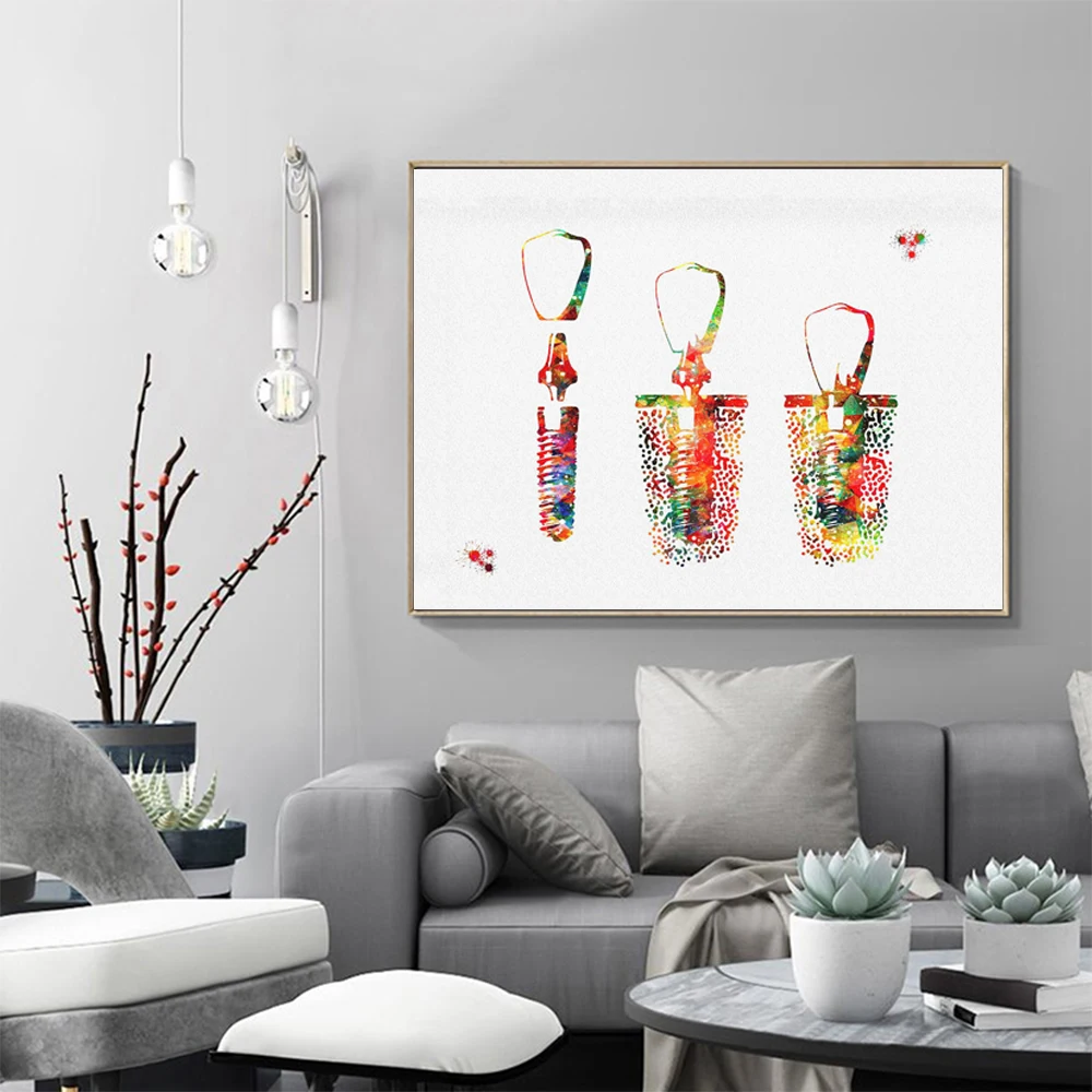 WANGART стоматологический имплантатный акварельный постер художественный принт