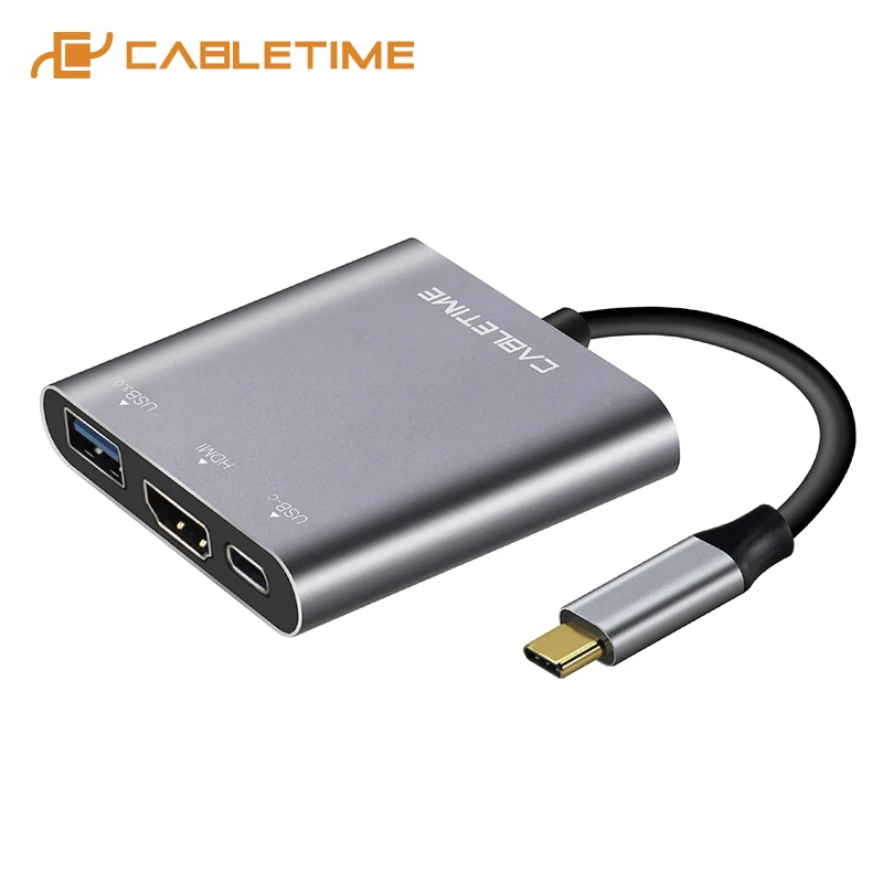 Кабельная док-станция USB C концентратор для нескольких USB 3,0 HDMI адаптер док-станция для MacBook аксессуары USB-C сплиттер 3 порта концентратор C042 - Цвет: 0.15m 3in1