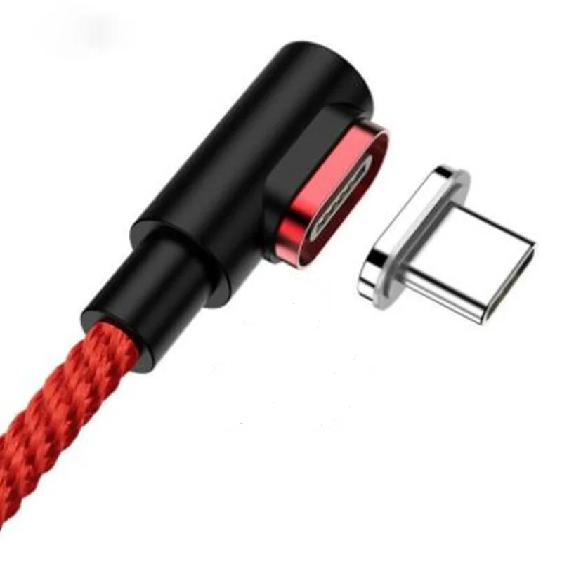 Кабель 1 м 3A 90 градусов Магнитный кабель для быстрой зарядки Micro usb type C зарядное устройство для iPhone l-образный кабель магнит huawei AndroidMobile - Цвет: 1 set for type c