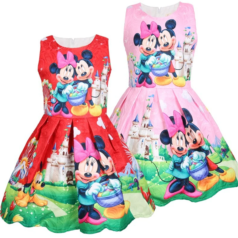 Minnie Mickey Girls Birthday Party Dress Festive Children Aisha and Anna Princess Dresses Christmas Kids Baby Girl | Детская одежда и