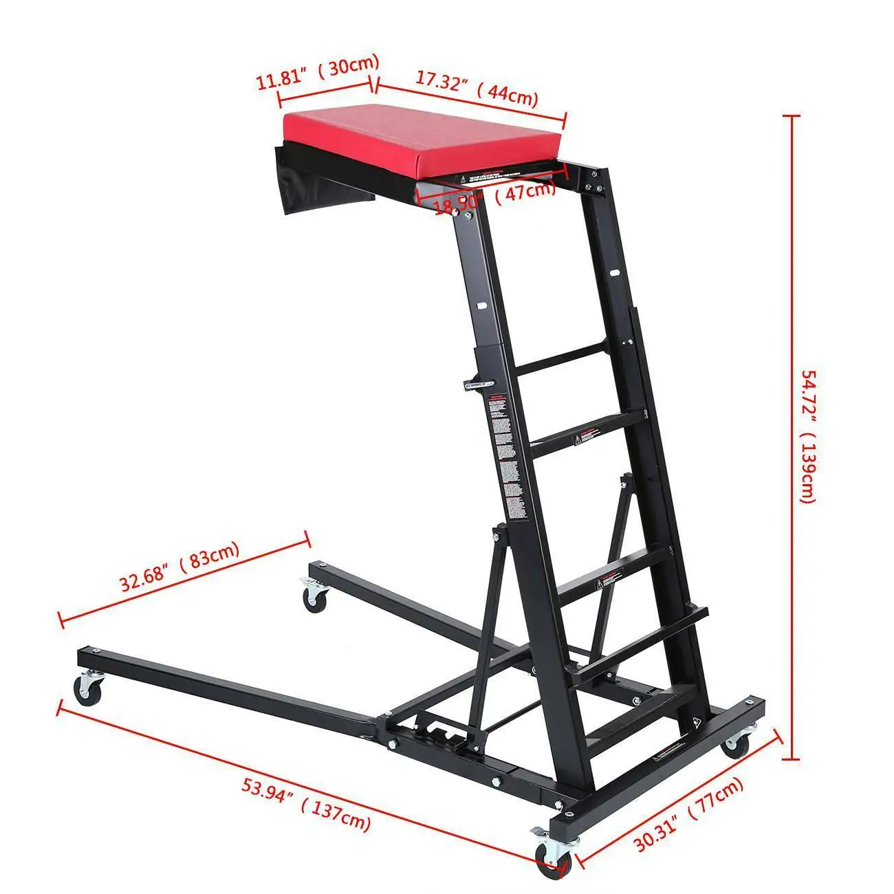 

Samger Engine Access Foldable Topside Creeper Pulley Stainless Steel Ladder for Car Repair Tool W/Adjustable Height &Padded Deck