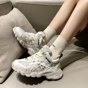 

2020 Women Summer Female Mesh Increased 5cm Chunky Sneakers Women Fashion Comfortable Wedges Thick Sole Shoes