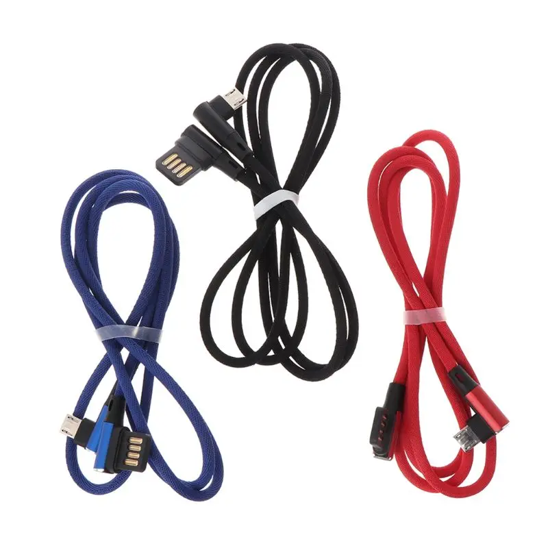 

90 Degree Double Elbow Data Cable Charging Line Wire Cord Replacement for Samsung Huawei Xiaomi Android Smart Phones Accessorie