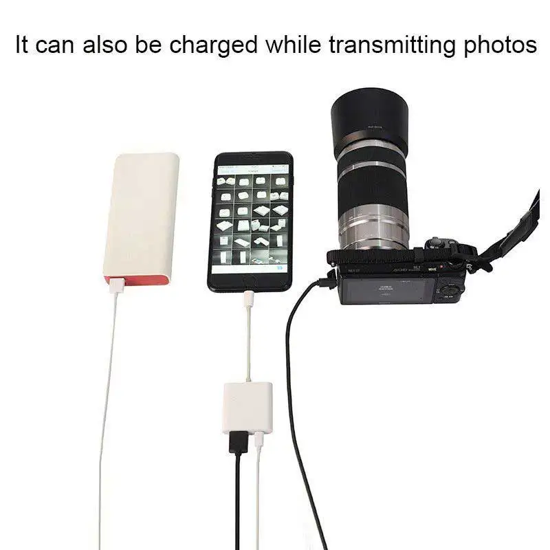 Адаптер для камеры Lightning/USB для iphone MIDI с поддержкой зарядки IOS11 подходит для iphone X 8 8 plus 7 Plus