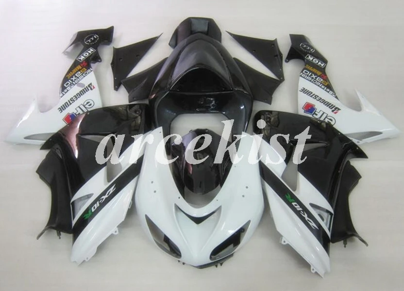 

4 Gifts New ABS Motorcycle Full Fairings kit Fit For Kawasaki Ninja ZX-10R ZX10R 2006 2007 06 07 Custom White black